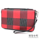 【最大1万円OFFクーポン! 10/20~】【未使用品】ディオールオム【DIOR HOMME】オーガナイザー クラッチバッグ トロッター チェック ブラック×レッド メンズ ラウンドファスナー 長財布 トラベル ドキュメントケース セカンドバッ【中古】