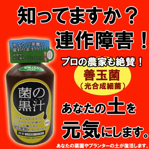 さらば連作障害！土を元気にする「菌の黒汁」【500ml】家庭菜園の必需品！