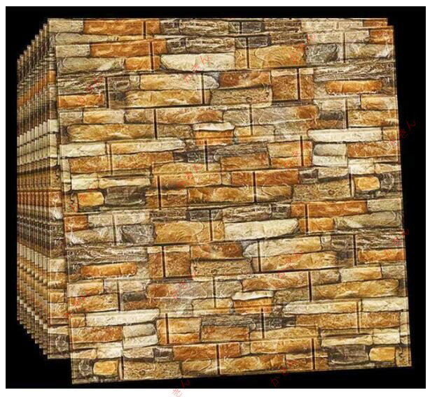 高級感満載！高品質◆実用品★高品質 50枚 70x77cm 背景壁 3D立体レンガ模様壁紙 防水 汚い防止 カビ防止