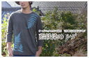 オーガニックコットンTシャツ（7分袖）【シダ】藍渋染め鉄媒染 メンズ レディース ユニセックス 男女兼用 日本製 手染め