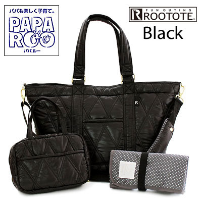 ≪送料無料★P10倍＆おまけ付き≫パパルー・ブラック・パープル・PAPAROO・ROOTOTE・ ルートート・ ベーシックa・マミールー/Mammy ROO★パパバッグ・マザーズバッグ・ママバッグ（BASIC/ベーシック・ブラック）【収納バッチリ便利なマザーバッグ】ブラック・パープル・パパルー・ROOTOTE ルートート・マミールー・Mammy ROO・マザーズバッグ・ママバッグ・マザーバッグ・カジュアルバッグ・ベーシックa