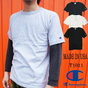 チャンピオン Champion メンズ レディース C5-P301 T1011 ティーテンイレブン Tシャツ カジュアル 無地 半袖 丸首 MADE IN USA evid