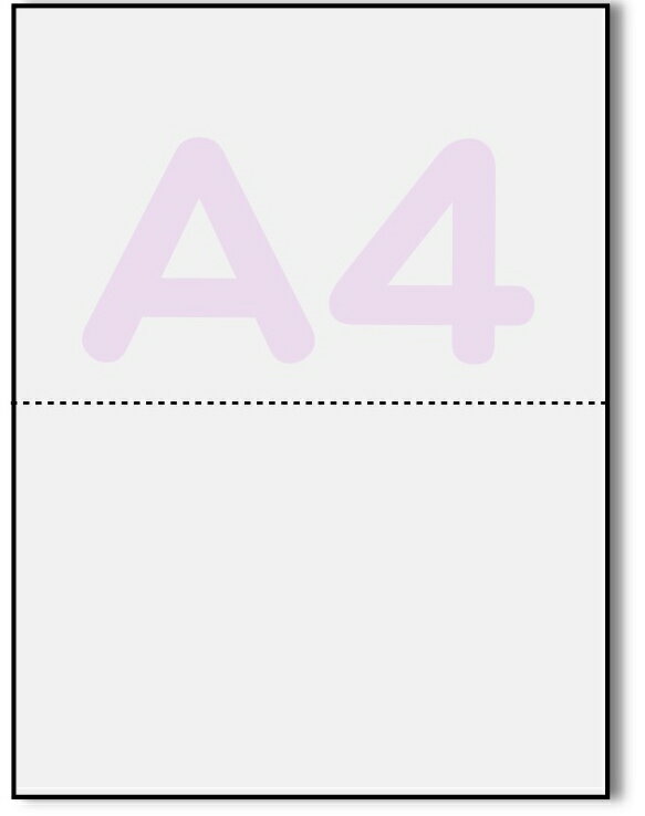 【A4】2分割　 ミシン目入り用紙 500枚　上質コピー用紙 ミシン目用紙 各種帳票 伝票…...:kami-land:10000000
