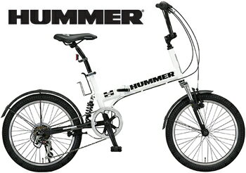 ハマー　Wサスペンション　20インチ　折り畳み自転車HUMMER　シマノ製6段変速ギア搭載アメリカの軍事ブランドと言えばハマー強くて頑丈なイメージをそのままモデル化レッド　イエロー　ブラック　ホワイト グリーン