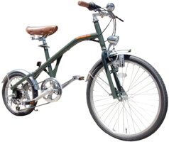 前後のタイヤが違うオーディナリーモデル前輪24インチ×後輪16インチ自転車シマノ製6段変速ギア装着ニュークラシックサイクル砲弾ライト&ボールベルダルマ型の自転車ベージュホワイトオリーブレッドブラック