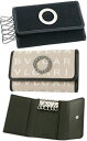 BVLGARI ブルガリ6連キーケースロゴマニア　レッタレブラック 30564ベージュ 30562LETTERE　FABRICキーホルダー