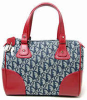 Christian Dior　クリスチャンディオール　ミニボストンバッグトロッタ　ハンドバッグ鞄 かばん カバンSLO44094B3R4　ブルー×レッド