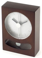 LEXON レクソン　コンパクト振り子時計ウォールナットブラウンデザインクロックデスククロック　テーブルクロック置き時計