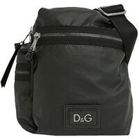 D&G ディー＆ジーミニショルダーバッグロゴプレート　PVC×カーフスキンブラック　アンティークシルバー金具DM0344-E4918-80999ドルガバ　ドルチェ＆ガッバーナDOLCE&GABBANAメンズ　レディース　ユニセックスBAG バック かばん 鞄