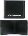 DOLCE&GABBANA D&Gドルチェ&ガッバーナメンズ 二つ折り財布ホワイト ブラック エンボスロゴカードケース 札入れブラックレザー ドルガバ2つ折財布 小銭入れ無しさいふ サイフ ウォレットトツロゴ カード入れ80999BKNERO