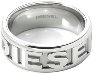 DIESEL ディーゼル　リングスチール　シルバー　エンボスロゴ　指輪メンズ レディース　ロゴリングエンボストツロゴ　RING STEEL