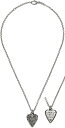 GUCCI グッチ レディースインターロッキングG ペンダントネックレスロゴ刻印ハートプレートペンダントエイジングフィニッシュスターリングシルバーOMNIA AMOR AMANTIBUS08116SL HEART PENDANT NECKLACE