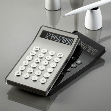 LEXON 計算機ブラック　シルバー　電卓レクソン　丸ボタン仕事場でもデザインにコダワルな…...:kaminorth:10004597