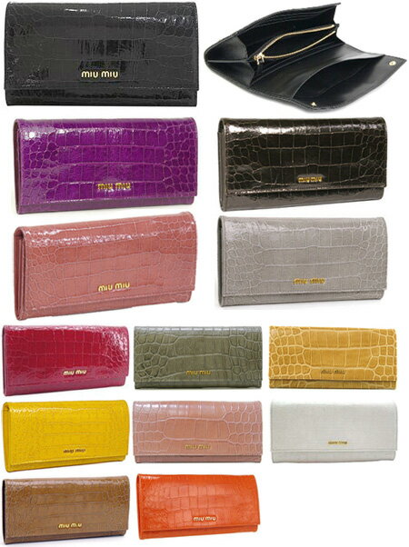 MIUMIU ~E~EKt܂蒷z5M1109@ST.COCCO@LUXIW@bh@ubN@S[h@CG[@Cgu[@O[p..