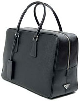 PRADA　ビジネスバッグ プラダブラック　型押しカーフ トラベル　NEROブリーフケース　スーツケースSUITCASE　BRIEFCASE　BUISINESS BAGかばん 鞄 カバンVS0090　saffiano travel三角ロゴプレート