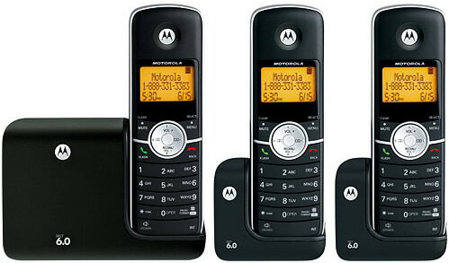 Motorolaモトローラーデジタルコードレスフォン盗聴がされ難く、クリアな音声通話が可能なDECT6.0採用デジタル留守電話機能付き電話機親機兼用コードレス子機　ブラック子機増設可能Cordless Telephone