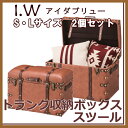 アイダブリュー IWシリーズ 同色大小2個セット トランク 収納ボックス トランクBOX 2色展開※スツールとして使用可能IW-876(ダークブラウン)IW-276(ブラウン)※北海道・九州地区では別途送料500円です。
