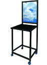 ブラックサインテーブルA2 黒 450×800 BSGTB450×800-A2-B / 【送料無料】【日本製】【頑丈】 看板 スタンド ポスター 陳列棚 テーブル 展示 パネル付き キャスター