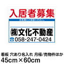 入居者募集 月極駐車場 ほか 募集 看板 1セット(10枚入り/選べるセット/FNK-200CN) 名入れ代込 プレート ビニールシート 不動産 管理