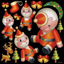 シール クリスマス サンタクロース おもちゃ トナカイ クリスマスツリー 装飾 デコレーションシール チョークアート 窓ガラス 黒板 看板 POP ステッカー 用