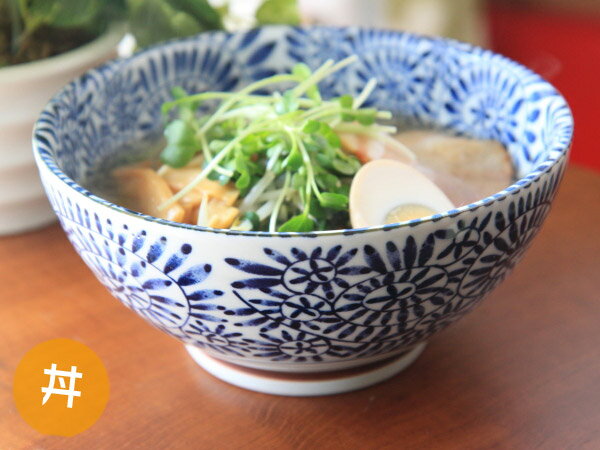 【うどん丼】】【どんぶり】【ラーメン鉢】藍染タコ唐草さぬき丼【直径18.6cm×高さ9.0…...:kanechuu:10000852