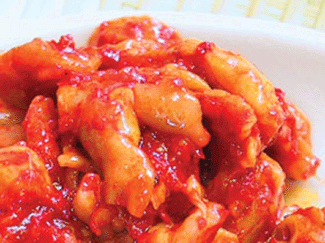 【韓国食品・韓国食材・韓国塩辛】世日　チャンジャ 100g　〔クール便〕韓国の三大珍味の一つ、タラの塩辛です