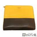 CELINE【セリーヌ】二つ折り財布 イエロー×ブラウン バイカラー レザー レディース 【中古】 【USED-B】 【質屋かんてい局名古屋西店】