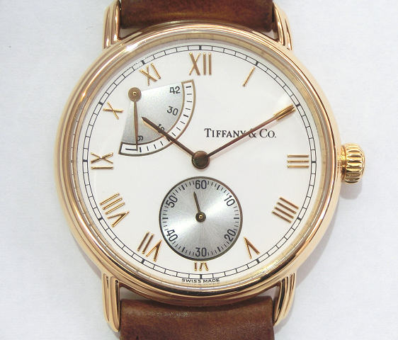 【中古】　TIFFANY＆Co.　ティファニー　パワーリザーブ時計　K18　ベルト社外品【…...:kanteihinode:10005116