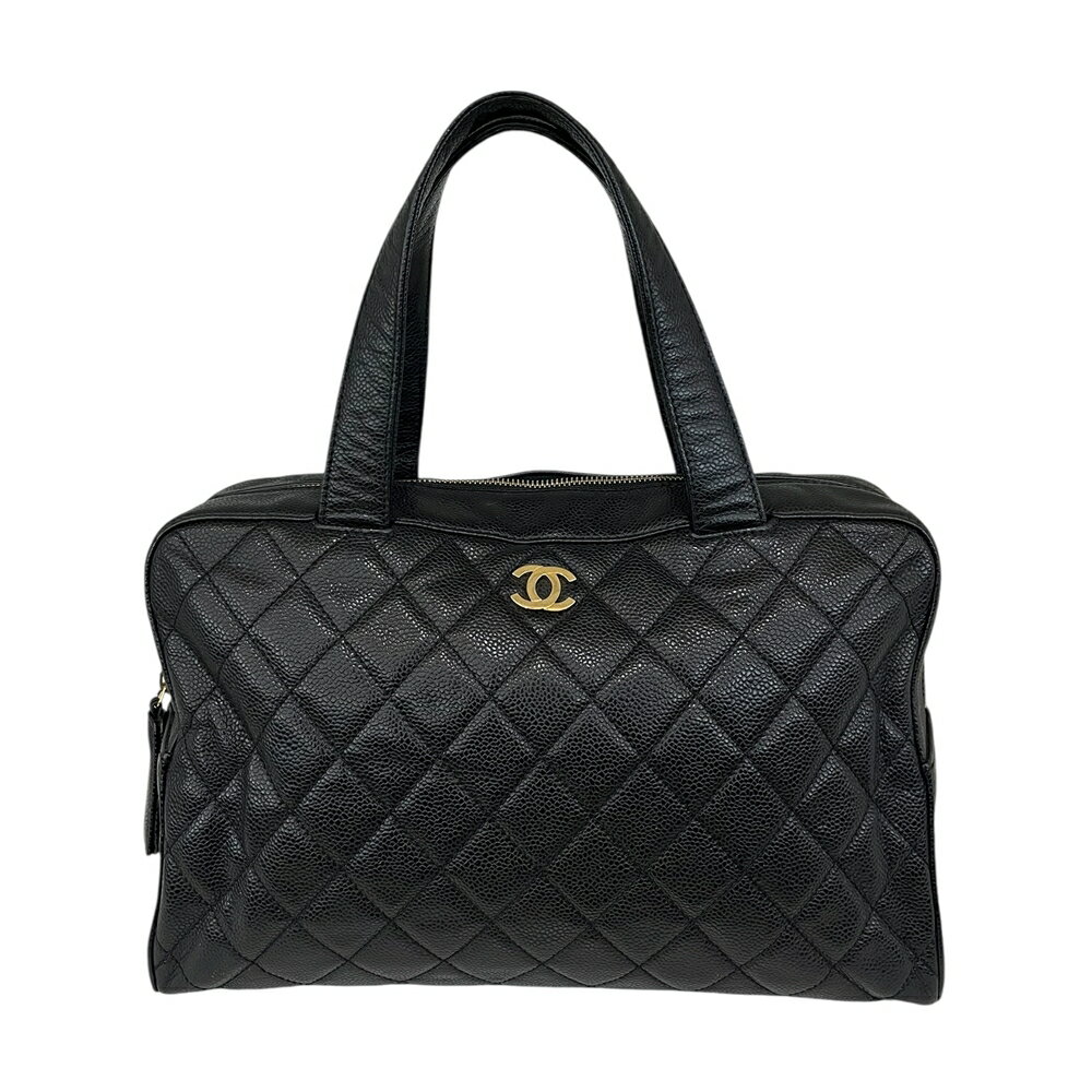 CHANEL【シャネル】マトラッセ ボストンバッグ キャビアスキン ブラック ハンドバッグ 鞄 かばん レディース メンズ 【中古】 USED-AB 質屋 かんてい局 加古川店 A25-1518 004