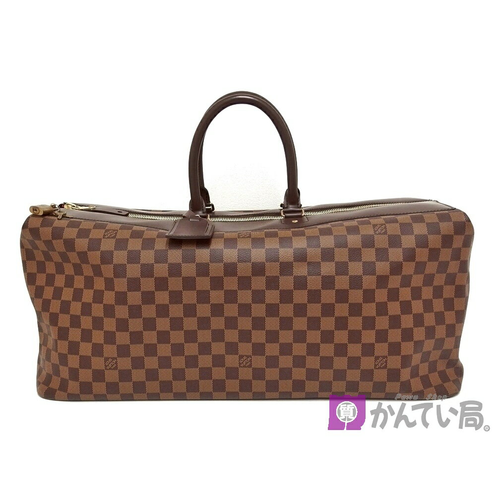 【ルイヴィトン】N41155 グリニッジ GM ボストンバッグ 旅行鞄 ダミエ ブラウン ネームタグ カギ・カデナ付き LOUIS VUITTON