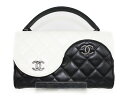 CHANEL チェーンショルダー ブラック×ホワイト【中古】