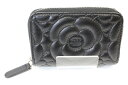 【★中古特上品★】CHANELカメリアコインケース A82551ブラック レザー 人気特上品 箱付プレゼント包装可 【中古】