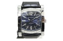 BVLGARI ブルガリ アショーマ AA48S 自動巻き デイト SS ステンレススチール 革ベルト ブルー メンズ 腕時計【中古】