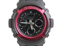 【海外モデル】CASIO カシオ G-SHOCK ジーショック AW-591-4ADR クオーツ アナログ デジタル ラバー ブラック レッド メンズ 腕時計【中古】