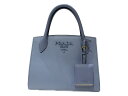 【布袋・ギャラあり】PRADA サフィアーノ2wayショルダーバッグ 1BA156/ASTRALE レザー ブルー レディース ハンドバッグ ミラー付きポーチ ショルダーストラップ付き プレゼント包装可 【中古】