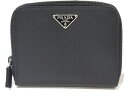 【中古品☆】PRADA 二つ折り財布 M605 ブラックナイロン×レザー メンズ レディース ユニセックス 折りたたみ財布 ミニ財布 人気 おしゃれ 【中古】