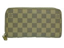 LOUIS VUITTON ルイヴィトン ジッピーウォレット M60019 ラウンドファスナー 長財布 ダミエ・アズール ベージュ ゴールド金具 人気 メンズ レディース ユニセックス プレゼント包装【中古】 新居浜店
