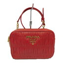 【ギャラあり】PRADA プラダ ナッパチェーンショルダー 1BH112 斜め掛け 肩掛け ショルダー調節可 レッド 赤 ゴールド金具 レディース ウィメンズ 可愛い ギフト プレゼント包装可【中古】 新居浜店