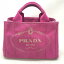 PRADA プラダ カナパ B2439G 2WAYショルダー ハンドバッグ ポンク ゴールド金具 レディース ギャランティーカード 中古 管理HS1737