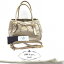 PRADA プラダ BN1867 2WAYショルダーバッグ ハンドバッグ レザー グリーンベージュ ゴールド金具 レディース リボン 中古 管理HS2008