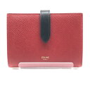 CELINE セリーヌ ミディアムウォレット 二つ折り バイカラー 赤×黒 レッド×ブラック コインケース 小銭入れ カードケース 管理RY20000517