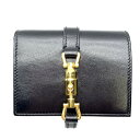 GUCCI グッチ ジャッキー 1961 カードケースウォレット 黒 ブラック スモール コンパクトウォレット 財布 レザー 管理RY22003344