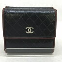CHANEL シャネル A33910 ビコローレ ダブルフラップ レディース レザー 二つ折り財布 コンパクト ココマーク ブラック 黒 管理YI10257