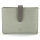 CELINE セリーヌ 10B643BRU ミディアム ストラップウォレット バイカラー グレインドカーフスキン 二つ折り財布 グリーン系 管理YK29960