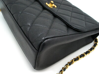 CHANEL【シャネル】マトラッセチェーンショルダーバッグキャビアスキンブラック×ゴールド金具黒ココマーク中古美品USED-An15-1028かんてい局北名古屋店