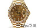 ROLEX 【ロレックス】 69158G デイトジャスト K18YG W番 無垢 ダイヤベゼル ラグダイヤ レディース SA n174211