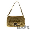 KateSpade【ケイトスペード】PXRU2456 ラフィアチェーンバッグ ショルダーバッグ ベージュ ゴールド ピンク ダイヤロック カバン 鞄 ゴールド金具 レディース【中古】USED-6 質屋 かんてい局北名古屋店 n20-2532