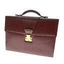 Cartier【カルティエ】ビジネスバッグ ボルドー かばん ブリーフケース 仕事鞄 ハンドバッグ メンズ ゴールド金具【中古】USED-8 質屋 かんてい局北名古屋店 n21-5270