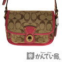 COACH【コーチ】10566 ショルダーバッグ レザー キャンバス シグネチャー 斜め掛け ベージュ系 ピンク系 レディース 鞄 【中古】USED-6 質屋 かんてい局北名古屋店 n3100432928800023