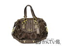 COACH 【コーチ】 F20015 ショルダーバッグ ブラウン系×ゴールド系 オプアート柄 肩掛け レディース ブランド【中古】 USED-6 質屋 かんてい局小牧店 c3100432928500010